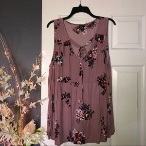 Torrid Sleeveless Floral Blouse Tunic Top - Sz 1